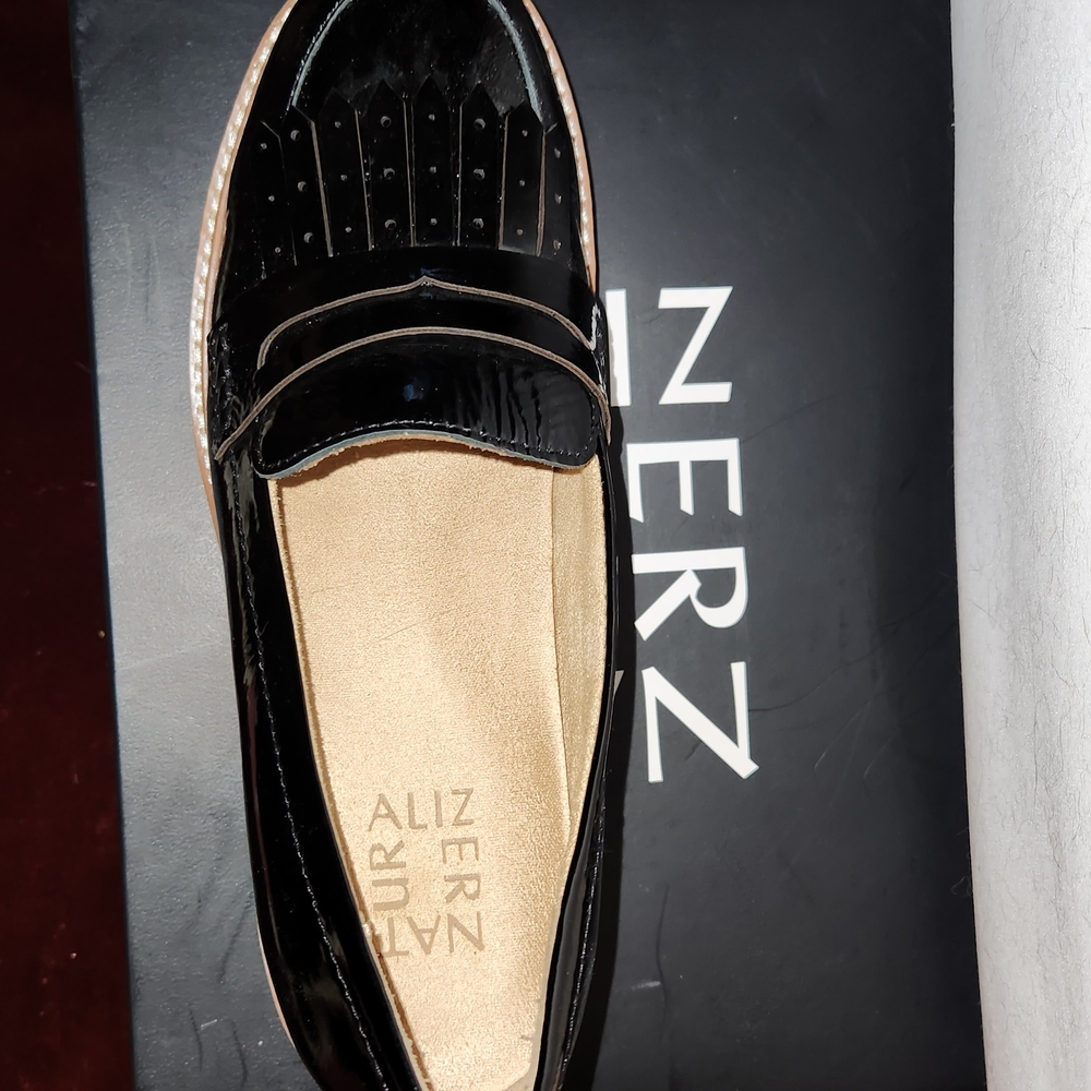 Naturalizer Black Perforated Flats